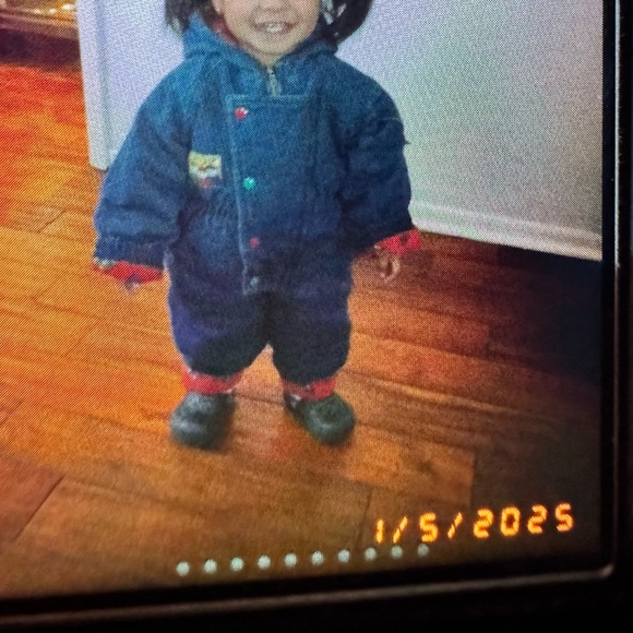 Vintage Adams Red and Blue Toddler Snowsuit